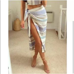 striped wrap skirt zara